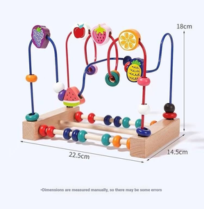 Bloque de apilamiento de cuentas de madera Montessori para niñas, juguete educativo sensorial de borde liso para el desarrollo del juego y la inteligencia - Product Image 4