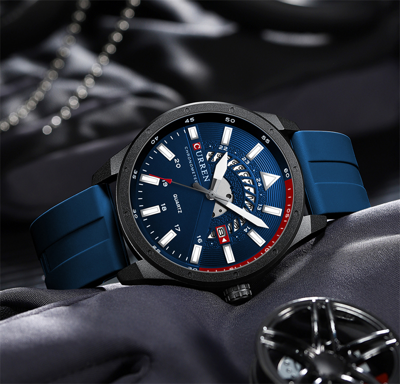 CURREN 8421 Hommes Montres Top Marque De Luxe Montre À Quartz Hommes Mode Casual Bracelet En Cuir Horloge Petit Cadran Décoration Sport Montre
