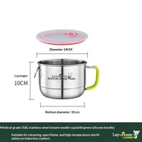 Boîte à bento isotherme en acier inoxydable 316L avec couvercle, capacité 1-3L, poignée antidérapante, design moderne pour étudiants et adultes