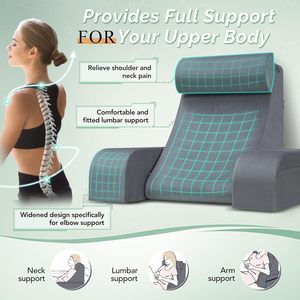 Reading Pillow with Removable Arms <strong>Back</strong> Pillow for <strong>Bed</strong> Sitting up <strong>Back</strong> <strong>Support</strong> for Sitting up in <strong>Bed</strong> with Washable Cover - Product Image 5