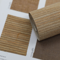 Papier peint en jute brun, fibre naturelle, tissé texturé, revêtement mural pour la décoration intérieure des hôtels et des maisons