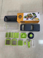 16-delige Multifunctionele Voedsel Chopper Groente Chopper Ui Slicer Fruit Wortel Vegetarische Snijder Shredder Eco-Vriendelijke Abs