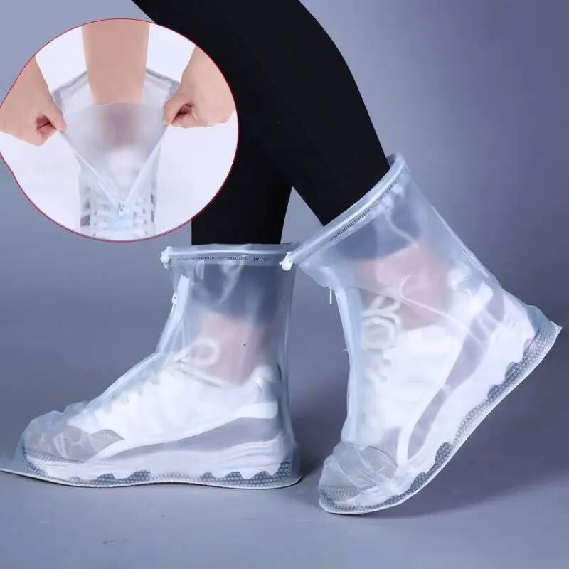 Cubiertas antideslizantes de PVC a prueba de lluvia para botas, cubierta para zapatos, cubierta protectora para calzado impermeable para hombre y mujer