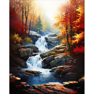 Peinture par numéros DIY de paysages d'<span class=keywords><strong>automne</strong></span> pour adultes, peinture acrylique, décoration artisanale pour la maison, art mural - Product Image 4
