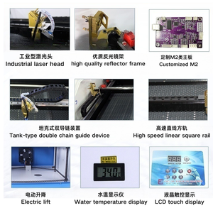 60/80/100 wát gợn màu CO2 Laser RF Khắc Máy cắt cho quần áo cao su MDF gỗ da giấy hỗ trợ ai đồ họa - Product Image 4