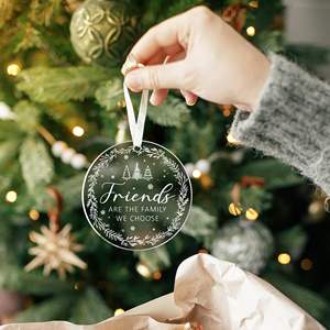 Groothandel Op Maat Transparant Acryl Kerst Ornament Voor Vakantie Feeststemming Decoraties Kerst Disk Ambacht - Product Image 5