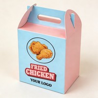 Boîte à poulet frit de qualité alimentaire, design personnalisé, boîte pliable pour poulet rôti coréen avec poignée, impression à l'encre de soja
