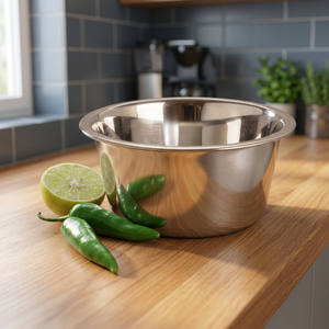 Cuenco de vidrio con tapa de madera, cuenco cónico de acero inoxidable para comida, ensalada y fruta, venta al por mayor - Product Image 4