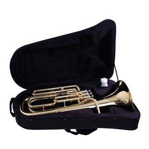Usine OEM professionnel or laque Bb clé 3 pistons valves marchant baryton corne <span class=keywords><strong>instrument</strong></span> de musique - Product Image 6