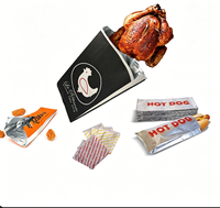 Sac d'emballage en papier d'aluminium personnalisé, isolé thermiquement, pour emporter des ailes de poulet grillées, des aliments BBQ