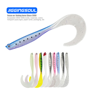 Señuelo de pesca Artificial Abs de 7g, cebos de cola enrollables con ojos 3D, cebo suave, escamas realistas de plástico, Señuelos de Pesca suaves, cebo - Product Image 1