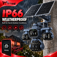 Caméra solaire longue portée Wistino 4 objectifs Aov 4G 6 moteurs Panneau solaire 16W Vision nocturne double lumière 16MP Batterie 16000mAh