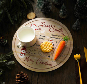 Mejor venta de madera maciza de <span class=keywords><strong>Navidad</strong></span> tratar Santa bandeja de madera Santa galleta plato - Product Image 6