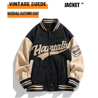 Veste de baseball en cuir brodée vintage de haute qualité, style américain, unisexe, pour hommes, style hip-hop