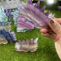 Sculptures en cristal naturel Fluorite arc-en-ciel Renard à neuf queues Renards en cristal pour cadeaux de mariage Guérison