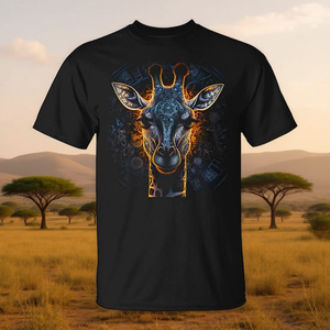 T-shirt unisexe avec motif d'animal mandala, illustration girafe, taille adulte - Product Image 3