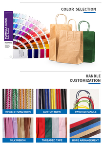 Sacs shopping en papier kraft imprimés, prix de gros d'usine, emballage cadeau. Personnalisez vos sacs en papier avec votre propre logo. - Product Image 4