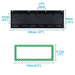 กระเป๋าใส่เอกสารแบบแขวนผนังใสพร้อมป้ายชื่อ 6 ช่อง PVC 145x36 ซม. กรอบสีดำแนวนอน ผลิตในจีน ยี่ห้ออื่นๆ - Product Image 3