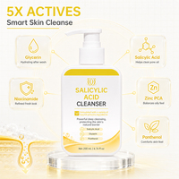 Produits cosmétiques en marque blanche : Nettoyant visage hydratant et régulateur de sébum à l'acide salicylique BHA, glycérine et panthénol