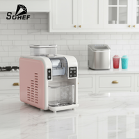 Mini machine à glace en cube de table automatique, 100-240V, large plage de tension, compresseur de refroidissement, smoothie maker, flocons, hôtels, restaurants, glace