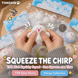 TONGXIN Chirpy Bird Squad TPR Squishy Slow Rise Chubby Chick Squeeze Toy Antistress da Scrivania Carino da Collezione Fidget Gift OEM - Product Image 3