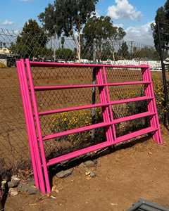 Venta al por mayor paneles de valla de seguridad de 8 pies pluma de estilo alto 5 rieles recubiertos de caballo Rosa Panel De Patio barato al por mayor enrejado de seguridad - Product Image 2
