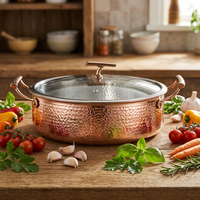 Marmite à soupe de luxe en acier inoxydable 304 épaissi avec couvercle en verre trempé, compatible induction et lave-vaisselle, pour restaurants et hôtels