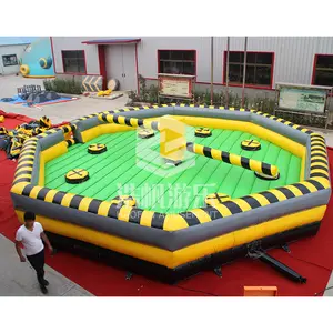 Hot Selling Inflatable Wipeout Eliminator Mechanical Rodeo Sport Rotating Meltdown Game Inflatable Mechanical Rotating Game