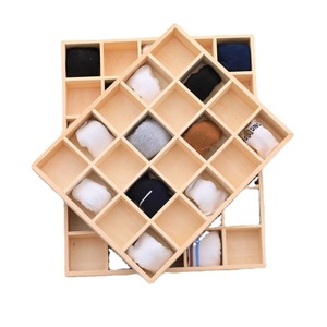Wooden Storage Box Square Grid Organizer For Clothing Desktop Mount Solid Wood Craft Storage <b>Container</b> - Product Image 5