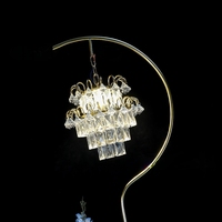 Lustre en cristal et métal romantique personnalisé, décoration de sol pour mariage, hôtel, restaurant, alimenté par courant alternatif, indice de protection IP54, lumière orange, durable, bouton