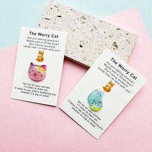 DIY การ์ดกอดกระเป๋าน่ารักแบบมีเส้นขอบคำกระตุ้นให้แมวรู้สึกกังวลภาษาอังกฤษสำหรับการเจริญเติบโตทางอารมณ์การ์ดอวยพรสำหรับ<span class=keywords><strong>เพื่อน</strong></span> - Product Image 2