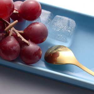 Trái cây món tráng miệng công cụ Đảng thép không gỉ thìa và dĩa lá trang trí bánh kem cà phê Vàng muỗng và nĩa - Product Image 3