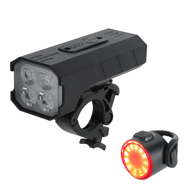 LED Bicycle Lighting Set USB Recharge Waterproof Cycling Front Rear Back Taillight bright with power bank Bike Headlight