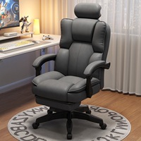 Chaise de bureau de course blanche de luxe chaise pivotante inclinable patron confortable chaise de bureau ergonomique en cuir de direction