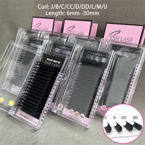 <span class=keywords><strong>ESSI</strong></span> LASH – Extensions individuelles de Faux cils de Volume en cachemire et vison avec étiquette privée, noir mat foncé - Product Image 2