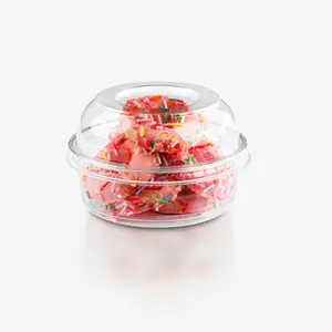 중국 공급 맞춤형 일회용 야채 과일 샐러드 투명 PET 플라스틱 디저트 컵