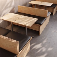 Ensemble de table et de chaises modulaires modernes et simples, en bois massif, pour restaurants, meubles de salon commerciaux personnalisés
