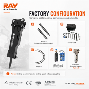 Martillo Hidráulico Rompedor de Rocas para Excavadora Komatsu, Accesorio para Mini Tractor Excavador <span class=keywords><strong>Ray</strong></span> Top Sb43 Sb50 de 4.5-5T - Product Image 2