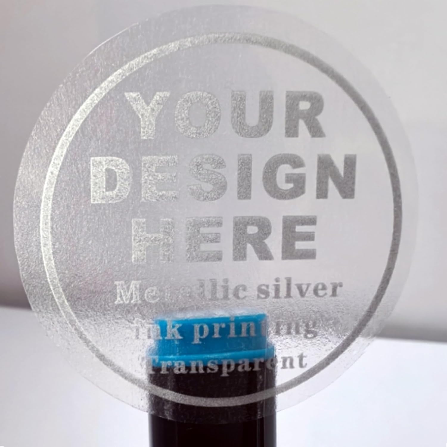 Customized logo printing, transparent circular self-adhesive die-cut circular label sticker for milk tea beverage cups/bottles.