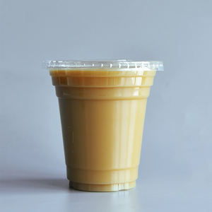 Vente en gros filet rouge jetable avec couvercle haut niveau d'apparence tasse à eau transparente décrochage café boisson froide tasse en plastique - Product Image 4