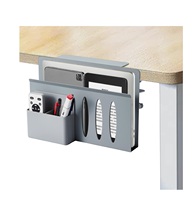 Support d'ordinateur portable gris, organisateur de bureau à pince, support pour ordinateur portable, sous le plateau d'ordinateur portable de bureau, sous le plateau de bureau, rangement de bureau
