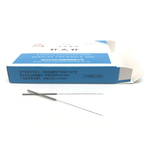 Agujas de acupuntura estériles Tianxie, desechables, con mango plano, de acero inoxidable, paquete de 100 unidades para un solo uso. - Product Image 3