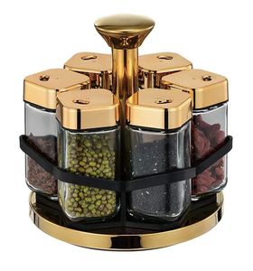 Set di Portaspezie in <span class=keywords><strong>Ceramica</strong></span> Ecologico, Contenitori per Condimenti Quadrati Multifunzionali con Supporto - Product Image 5