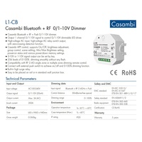 Atenuadores Casambi BT de 1 Canal y 3A, 100-240VAC, Atenuador LED RF de 0/1-10V para Controlador de Atenuación de 0/1-10V L1-CB, Atenuación Suave de 0-100%