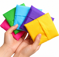 Sac fourre-tout pliable réutilisable en polyester grand format, personnalisable et écologique, avec logo sur mesure, fermeture à bandoulière et poignée longue