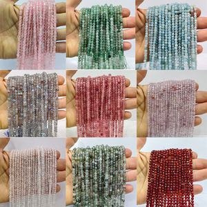 2/3/4MMナチュラルローズクォーツAmazoniteファセット宝石ビーズスクエアクリスタルキューブビーズストランドルースビーズジュエリー作り - Product Image 2