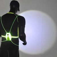 Gilet de course réfléchissant à LED avec lumière frontale, ceinture élastique réglable haute visibilité, gilet de sécurité à LED d'avertissement