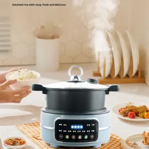 Nouvelle génération de mijoteuse électrique multifonctionnelle pour la maison, friteuse à <span class=keywords><strong>air</strong></span> moderne, cuiseur à riz intégré, 5L, antiadhésif, cuisson à la vapeur, énergie - Product Image 4