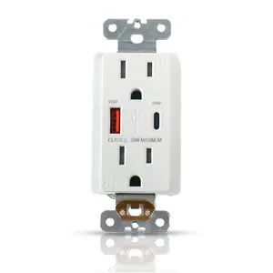 In Time Delivery American Standard 15A Duplex Receptacle With Tamper Resistant USB Outlet Type A Type C PD 20W 18W