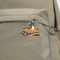 Badge en émail sur le thème du château fantôme de citrouille effrayante pour sac, chapeau, vêtement et ornement de style personnel